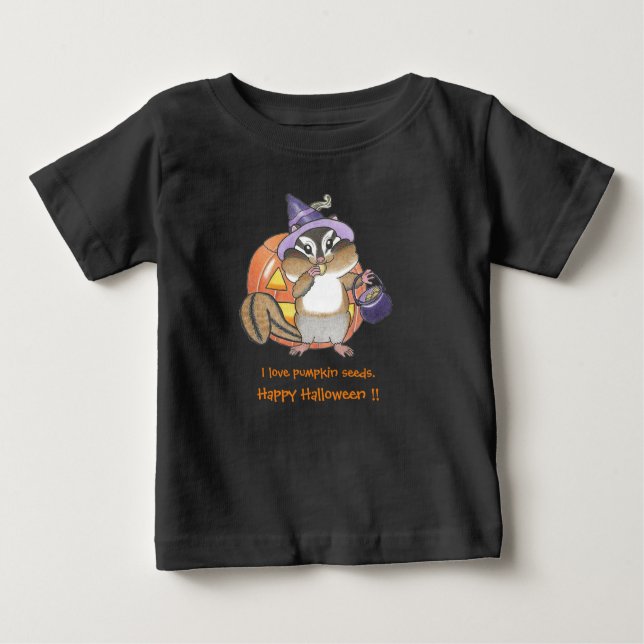T-shirt Pour Bébé T-shirt bébé Halloween Chipmunk (écureuil) (Devant)