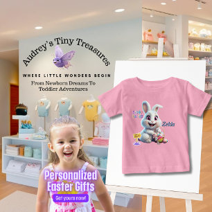 T-shirt Pour Bébé T-shirt bébé lapin de Pâques personnalisé