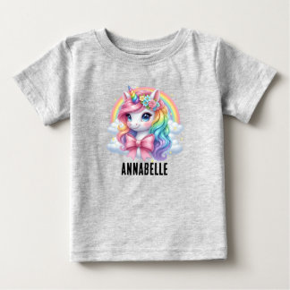 T-shirt Pour Bébé T-Shirt Bébé Licorne Arc-en-Ciel Magique Personnal