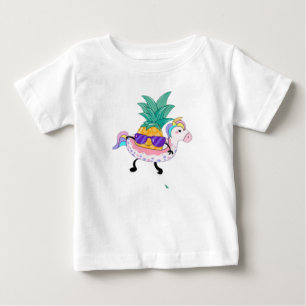 T-shirt Pour Bébé T-shirt bébé licorne flottante ananas mignon
