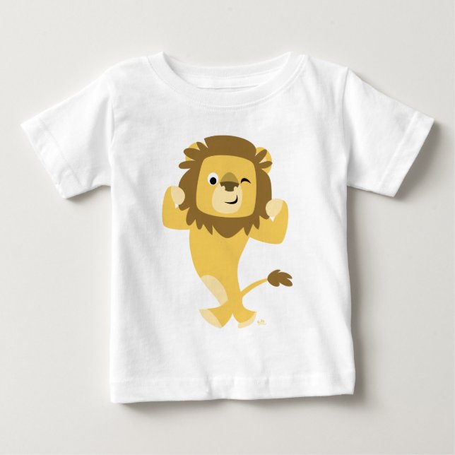 T-shirt Pour Bébé T-shirt bébé lion de dessin animé fort (Devant)