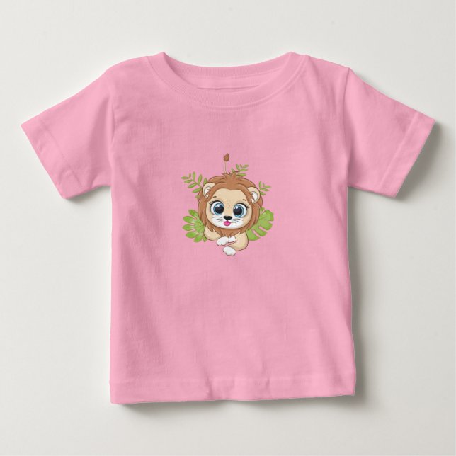 T-shirt Pour Bébé T-shirt bébé Lion mignon (Devant)