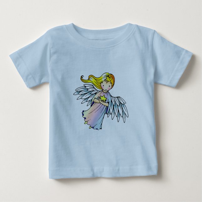 T-shirt Pour Bébé T-shirt bébé Little Angel Holding Star Onsie (Devant)