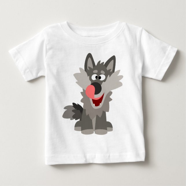 T-shirt Pour Bébé T-shirt bébé loup de loup soyeux mou (Devant)