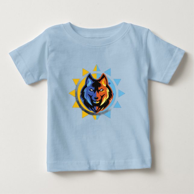 T-shirt Pour Bébé T-shirt bébé loup mignon (Devant)
