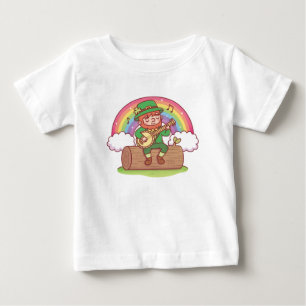 T-shirt Pour Bébé T-shirt bébé lutin mignon jouant du banjo