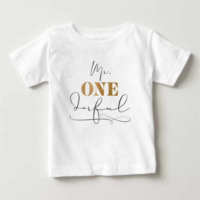 T-shirt Pour Bébé T-shirt bébé M. Onederful (Devant)