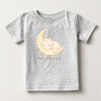 T-shirt Pour Bébé T-Shirt Bébé Mignon Chat Lune Endormie