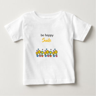 T-shirt Pour Bébé T-shirt bébé mignon Sois heureux Sourire Tournesol