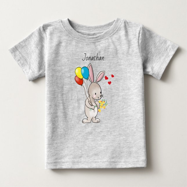T-shirt Pour Bébé T-Shirt Bébé Mignonne Bunny (Devant)