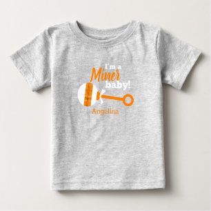T-shirt Pour Bébé T-Shirt Bébé Miner en Rattle Plaid Orange