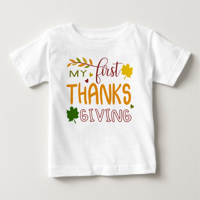 T-shirt Pour Bébé T-shirt bébé Mon premier Thanksgiving (Devant)