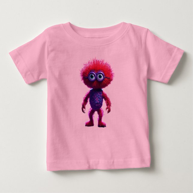 T-shirt Pour Bébé "T-shirt bébé monstre-germe rouge" (Devant)