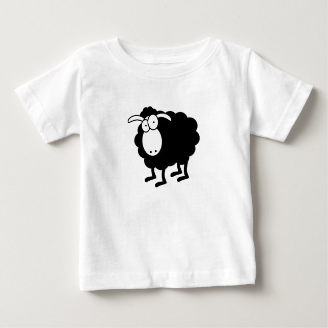 T-shirt Pour Bébé T-shirt bébé mouton noir (Devant)