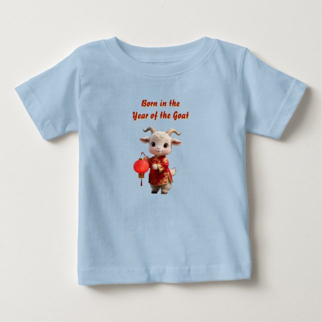 T-shirt Pour Bébé T-shirt bébé né l'année de la chèvre (Devant)