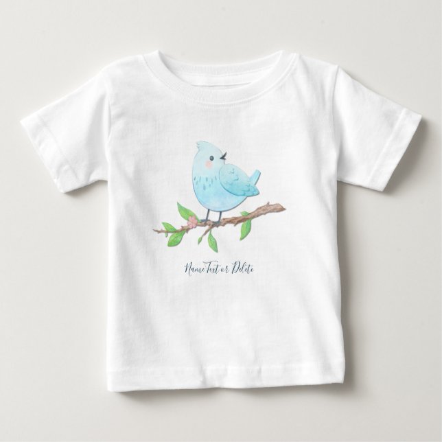 T-shirt Pour Bébé T-Shirt Bébé Oiseau Bleu (Devant)