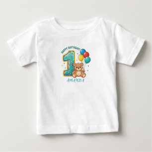 T-shirt Pour Bébé T-Shirt Bébé Ourson Personnalisé 1er Anniversaire