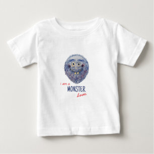 T-shirt Pour Bébé T-shirt bébé Petit Monstre Bleu Rigolo