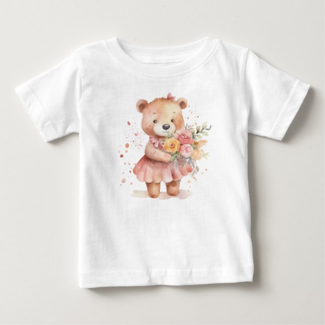 T-shirt Pour Bébé t-shirt bébé petite fille en peluche (Devant)
