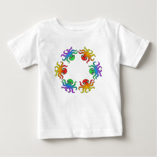T-shirt Pour Bébé T-Shirt Bébé - Pieuvre Dégradé (blanc)