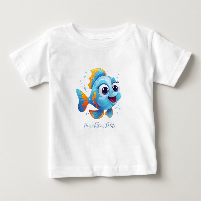 T-shirt Pour Bébé T-shirt bébé poisson bleu (Devant)