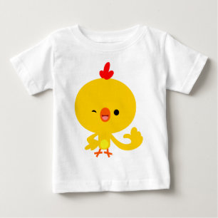 T-shirt Pour Bébé T-shirt bébé poulet dessin animé mignon et cool