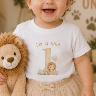 T-shirt Pour Bébé T-Shirt bébé premier anniversaire Watercolor Wild