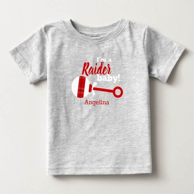 T-shirt Pour Bébé T-shirt bébé Raider Raider Red Plaid (Devant)