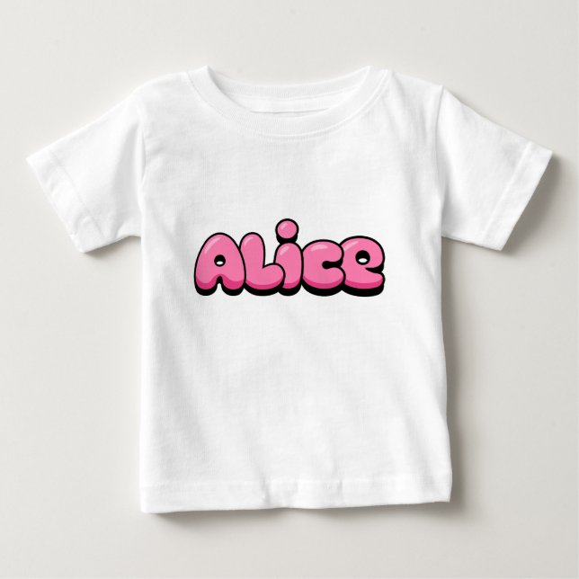 T-shirt Pour Bébé T-shirt bébé rose Alice (Devant)