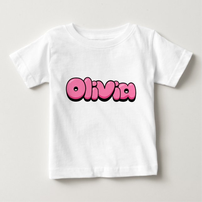 T-shirt Pour Bébé T-shirt bébé rose Olivia (Devant)