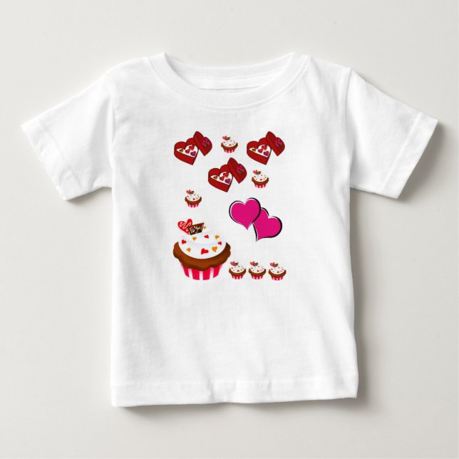 T-shirt Pour Bébé T-shirt bébé Saint Valentin (Devant)