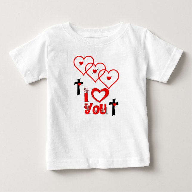 T-shirt Pour Bébé T-shirt bébé Saint Valentin (Devant)