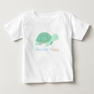 T-shirt Pour Bébé T-shirt bébé "Tortue Mignonne Kawaii "Lent mais He