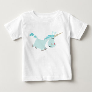 T-shirt Pour Bébé T-shirt bébé Unicorn Carton bleu mignon