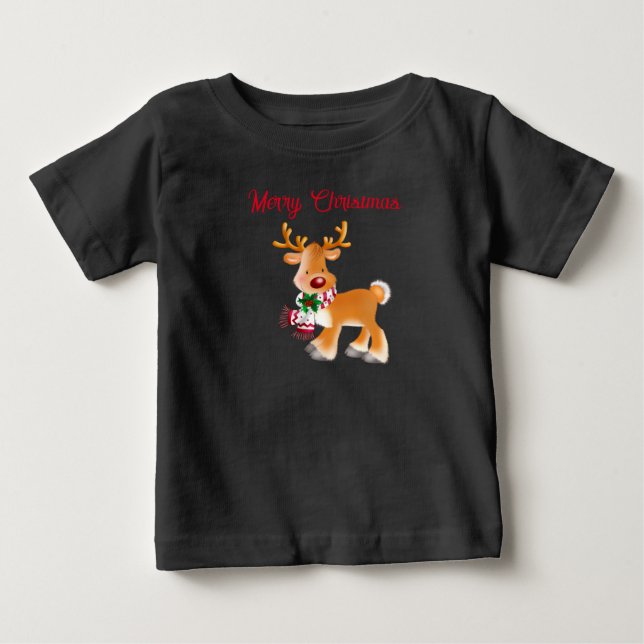 T-shirt Pour Bébé T-shirt bébé vacances Rudolph (Devant)