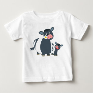 T-shirt Pour Bébé T-shirt bébé vache et veau avec ceinture de dessin