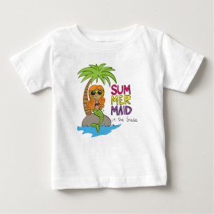 T-shirt Pour Bébé T-shirt blanc mignon bébé sirène d'été