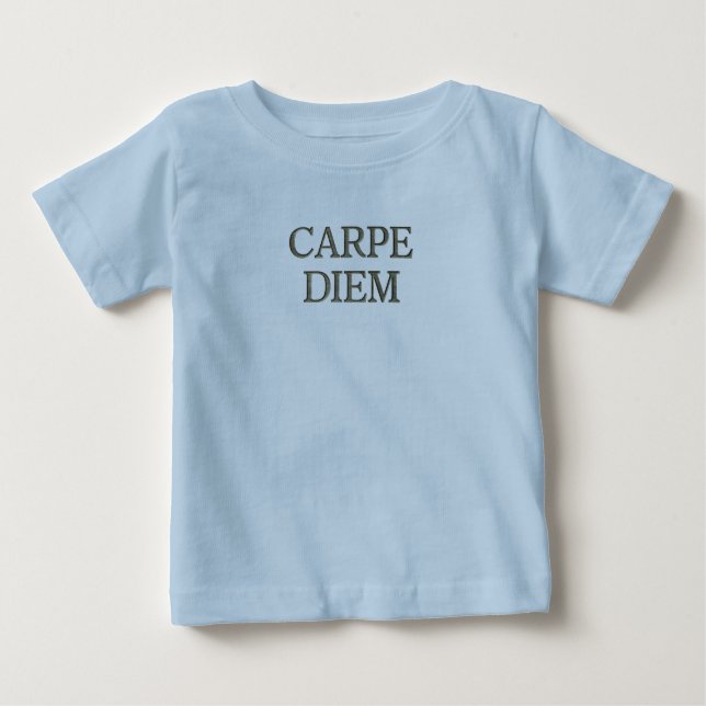 T-shirt Pour Bébé T-shirt bleu bébé Carpe Diem (Devant)