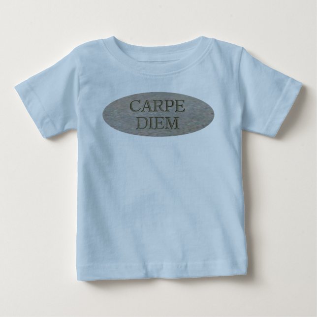 T-shirt Pour Bébé T-shirt bleu bébé Carpe Diem Stone (Devant)