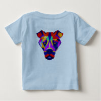 T-shirt bleu bébé dos du chien d'Alexandre