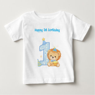T-shirt Pour Bébé T-shirt Bonne Fête 1er Anniversaire Bébé Lion