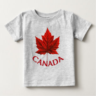 T-shirt Pour Bébé T-shirt canadien bébé Chemise rouge Feuille d'érab