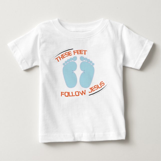 T-shirt Pour Bébé T-shirt chrétien de bébé : Suivez Jésus (Devant)