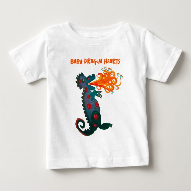 T-shirt Pour Bébé T-shirt Coeur du Dragon Bébé (Devant)