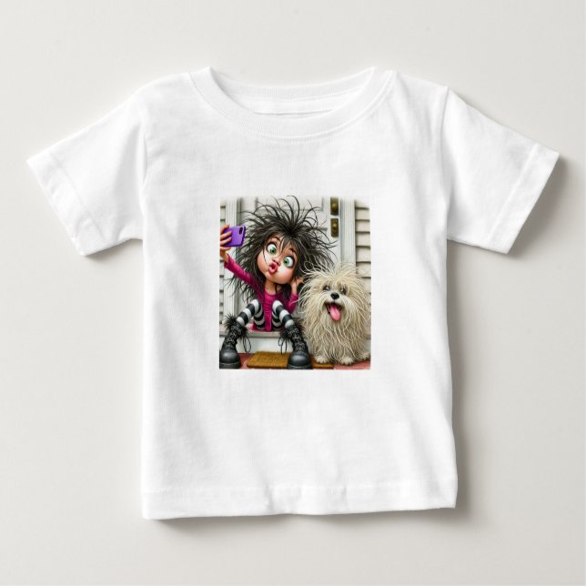 T-shirt Pour Bébé "T-shirt d’enfant d’un Selfie sauvage" (Devant)