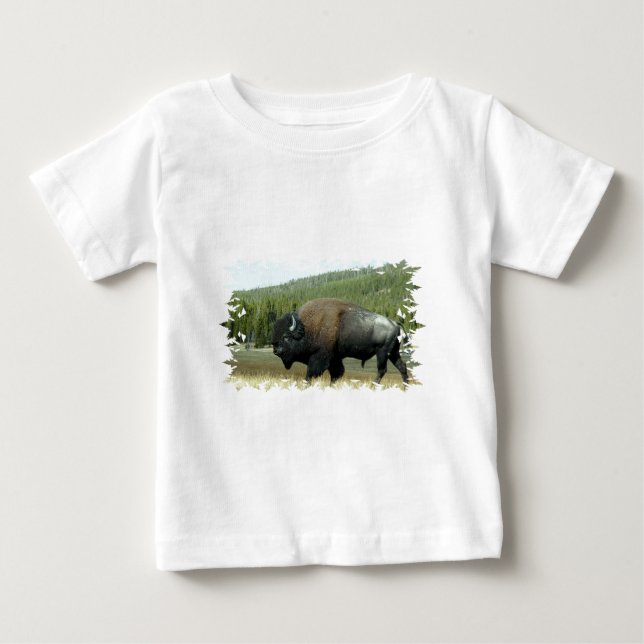 T-shirt Pour Bébé T-shirt de bébé de bison (Devant)