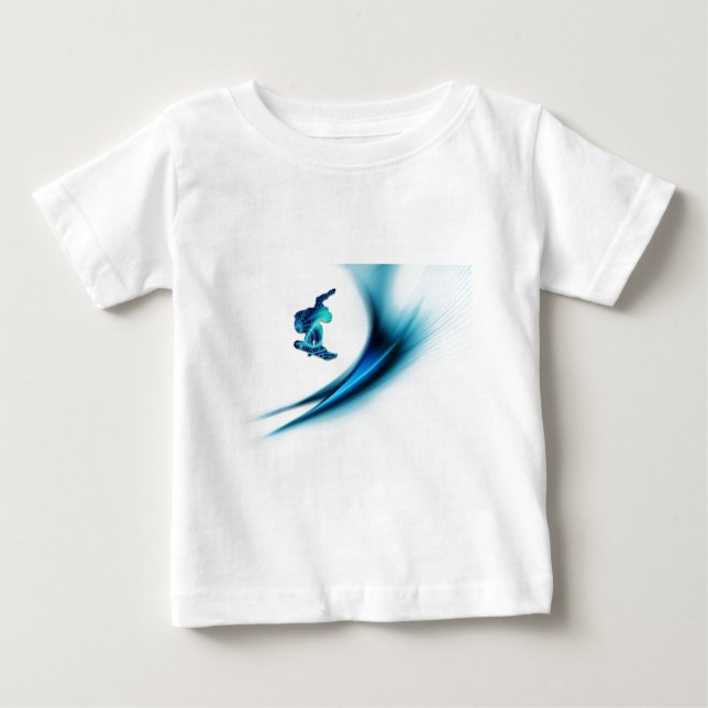T-shirt Pour Bébé T-shirt de bébé de conception de surf des neiges (Devant)