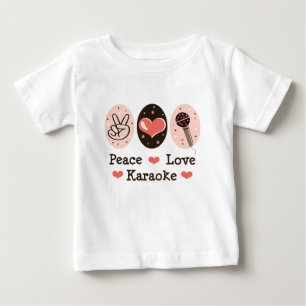 T-shirt Pour Bébé T-shirt de bébé de karaoke d'amour de paix