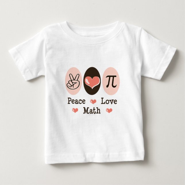 T-shirt Pour Bébé T-shirt de bébé de maths d'amour de paix (Devant)