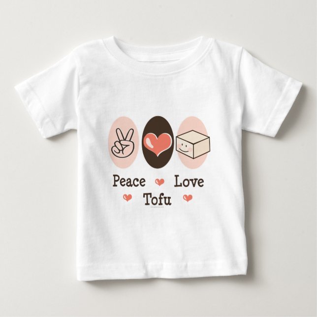T-shirt Pour Bébé T-shirt de bébé de tofu d'amour de paix (Devant)